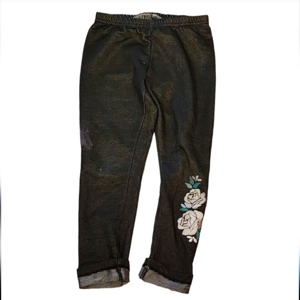 🌹 Rose Embroidered Leggings · Wonder Nation · Size 6 (Girls)